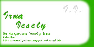 irma vesely business card